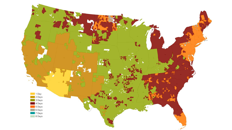 Adidas us hotsell delivery time map